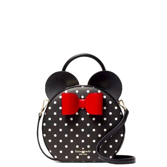 kate spade Handbags - Kate Spade Black and White Polka Dot Bag with Red Bow